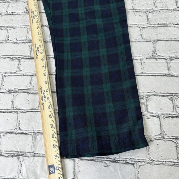 Vintage Golf Plaid Green And Blue Cargo Pants Made In USA sz Large GB Flag Patch